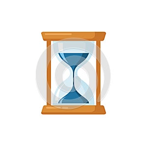 Simple Flat Illustration of Hourglass Icon vector with sand inside that running out