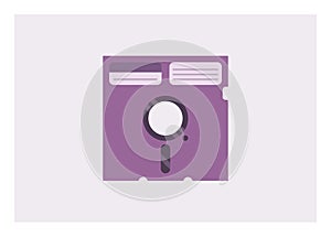 Old computer floppy disk. Simple flat illustration