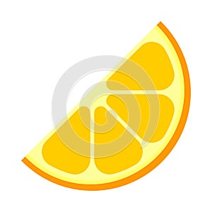 Simple flat illustration of orange slice. Vector icon