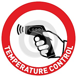 Simple Flat Illustration Showing Body Temperature Check Sign During Covid-19 Outbreak. Hand silhouette