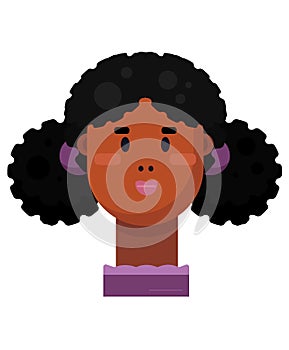 Simple flat illustration of a smiling girl.