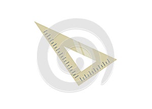 Triangle ruler. Simple flat illustration.