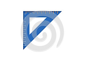 Triangle ruler. Simple flat illustration