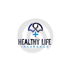 Simple flat letter mark HEALTHY LIFE logo design