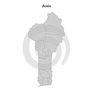 Simple flat Map of Benin with borders