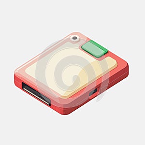 Simple Flat Memory Card Reader Icon on White Background