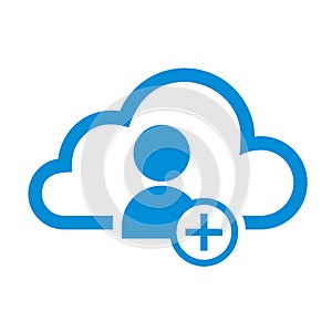 Simple Flat Minimalist Cloud Add User App Icon