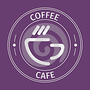 Simple flat round coffee cafe icon