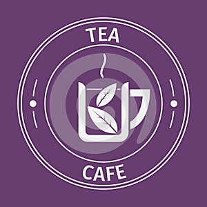 Simple flat round tea cafe icon