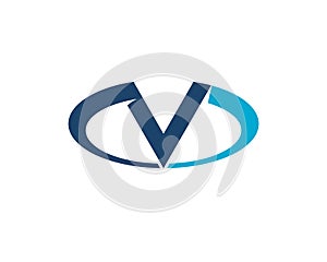 Initial letter C V O M forming an elipse anagram logo photo