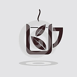 Simple flat tea cup icon