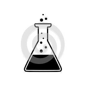 Simple flat test tube vector icon.