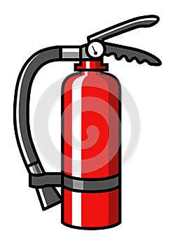 Simple flat vector illustration of fire extinguisher