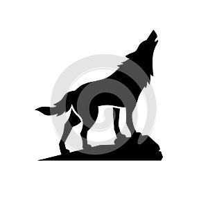 Simple flat Wolf silhouette Design