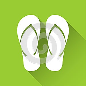 Simple flip flop icon, travel and holiday symbol