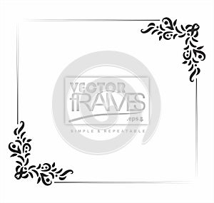 Simple Floral frame design vector. Decorative frame design. Rectangular. A4 size frames. Modern frame design.