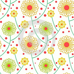 Simple floral pattern with bold flowers