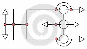 A simple flowchart or process diagram vector with nodes, vector design Generative AI