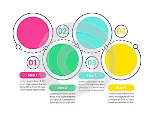 Simple flowchart vector infographic template with empty circles