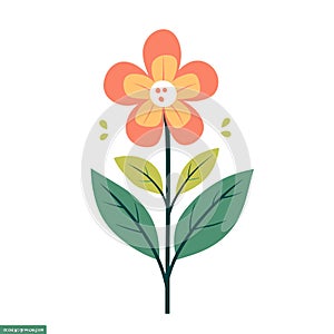 simple flower blooming in a garden flar vector
