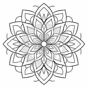 Mandala Flower Coloring Page: Nature-inspired Eilif Peterssen Style photo