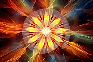 Simple flower effect abstract colorful background in the style of radiating lines which is generated by AI.