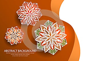 Simple Flower Ornament Orange Background. Design Graphic Vector