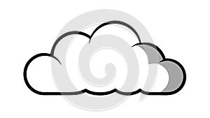 Simple Fluffy Cloud Outline Weather Icon Element, vector design Generative AI