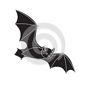 Simple Flying Bat Isolated on White