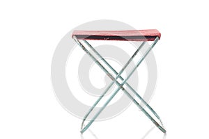 Simple folding canvas stool on white
