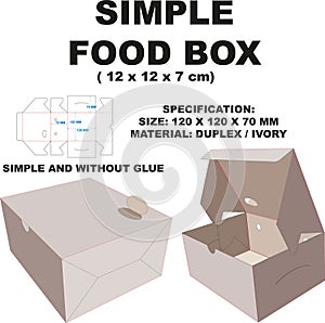 Simple Food Box Vector Diecutting