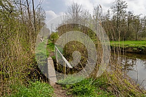 Simple footbridge and hiking trail