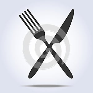 Simple fork and knife icon