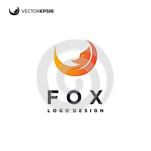 Simple Fox and Moonlight Logo Design