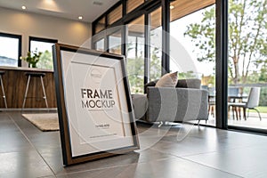 Frame mockup in modern home interior