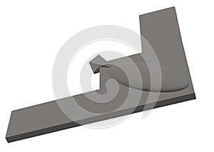 A simple front side view outline shape of a dark grey futuristic stealth fighter warplane white backdrop