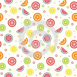 Simple fruits repeat pattern deign