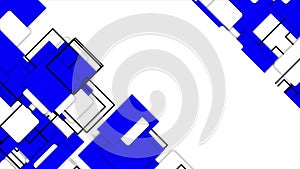 Simple futuristic moving Blue squares gradient geometrical white background