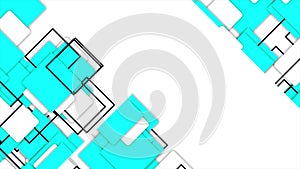 Simple futuristic moving Cyan squares gradient geometrical white background