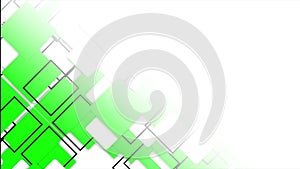 Simple futuristic moving Green squares gradient geometrical white background