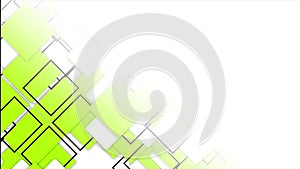 Simple futuristic moving Lime green squares gradient geometrical white background