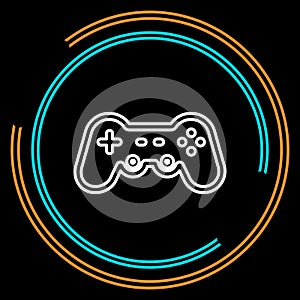 Simple Game Controller Thin Line Vector Icon