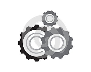 Simple Gears Symbol as Symbolization of Settings and Mechanics photo