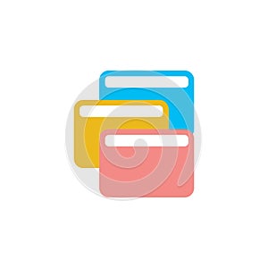 Simple geometric cards stack symbol vector