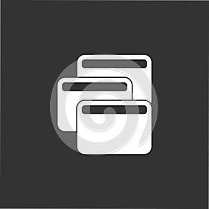 Simple geometric cards stack symbol vector