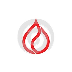 Simple geometric flame logo vector
