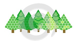Simple Geometric Forest Trees Landscape Vector, vector design Generative AI