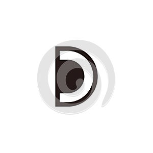 Simple geometric letter dc negative space logo vector