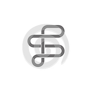 Simple geometric letter sp infinity design logo vector