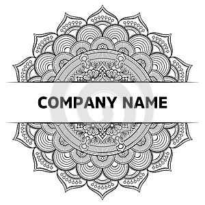 Simple geometric ornament template mandala